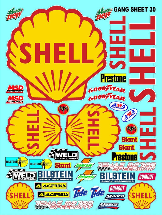 BILSTEIN - Weld Sticker Gang Sheet 30-1/10 Scale White Vinyl R/C Model Decal Sticker Sheet Radio Control Lexan Body - Decorate Your R/c Cars, Boats, Trucks Along with Any Other Scale Model Kit.