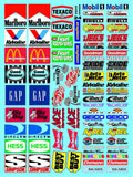 Clear Vinyl R/C Racing Sponsor Sticker Gang Sheet 24-1/8th � 1/10th Scale Model Decal Sticker Sheet R/C Lexan Body - Decorate Your R/c Cars, Boats, Truck Model � Die-Cut to Shape - Peel & Stick