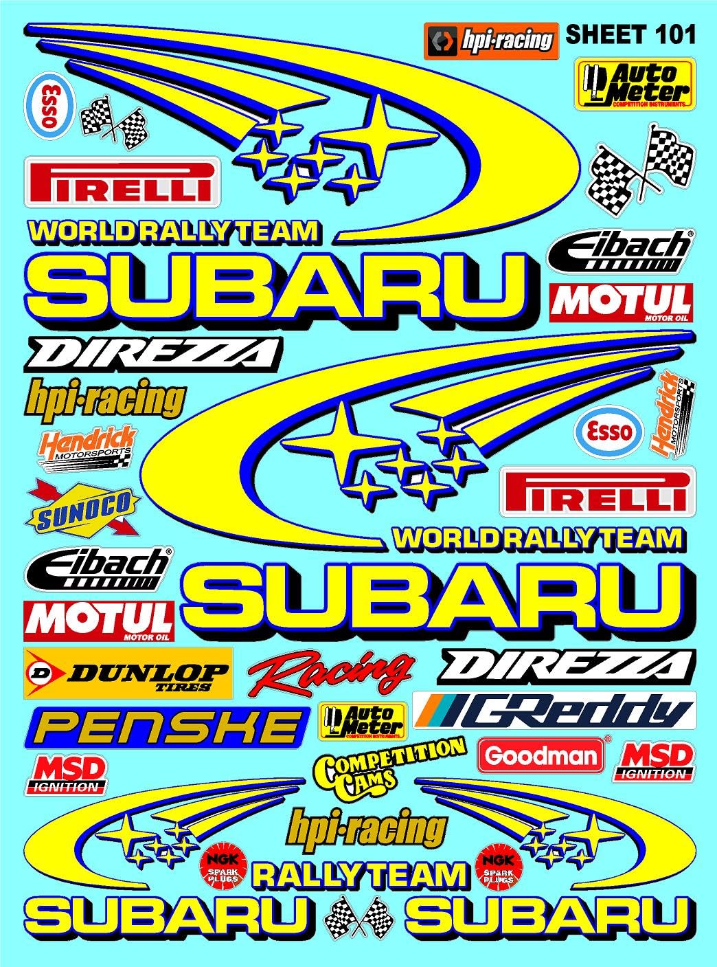 White Vinyl Sticker Variety Sheet 101-1/10th - 1/8th Scale Large 6.8" x 9.2"h Vinyl R/C Model Decal Sticker Sheet Radio Control Lexan Body