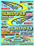 Generic White Vinyl R/C Racing Sponsor Sticker Gang Sheet 101-1/4-1/5 � 1/6th Scale Model Decal Sticker Sheet Radio Control Lexan Body � Die-Cut to Shape - Peel & Stick � Water Slide 80's