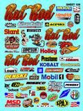 White Vinyl Sheet 108 Rat Rod R/C Racing Sponsor Sticker Gang Sheet Wrench-1/4-1/5�1/6th Scale Model Decal Sticker Sheet Radio Control Lexan Body-Die-Cut to Shape-Peel & Stick�Water Slide-Car