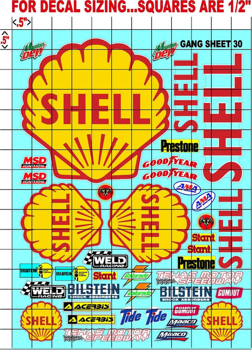 BILSTEIN - Weld Sticker Gang Sheet 30-1/10 Scale White Vinyl R/C Model Decal Sticker Sheet Radio Control Lexan Body - Decorate Your R/c Cars, Boats, Trucks Along with Any Other Scale Model Kit.