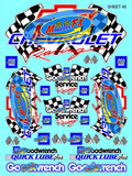 White Vinyl R/C Racing Sponsor Sticker Gang Sheet 45-1/24-1/16th Scale Model Decal Sticker Sheet Radio Control Lexan Body - Decorate Your R/c Cars, Boats, Trucks Scale Model - Peel & Stick
