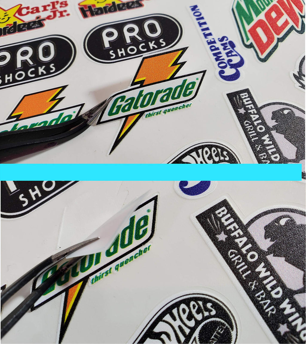 HURTZ -1/10 Scale White Vinyl R/C Model Decal Sticker Sheet Radio Control Lexan Body - Decorate Your R/c Cars, Boats, Trucks
