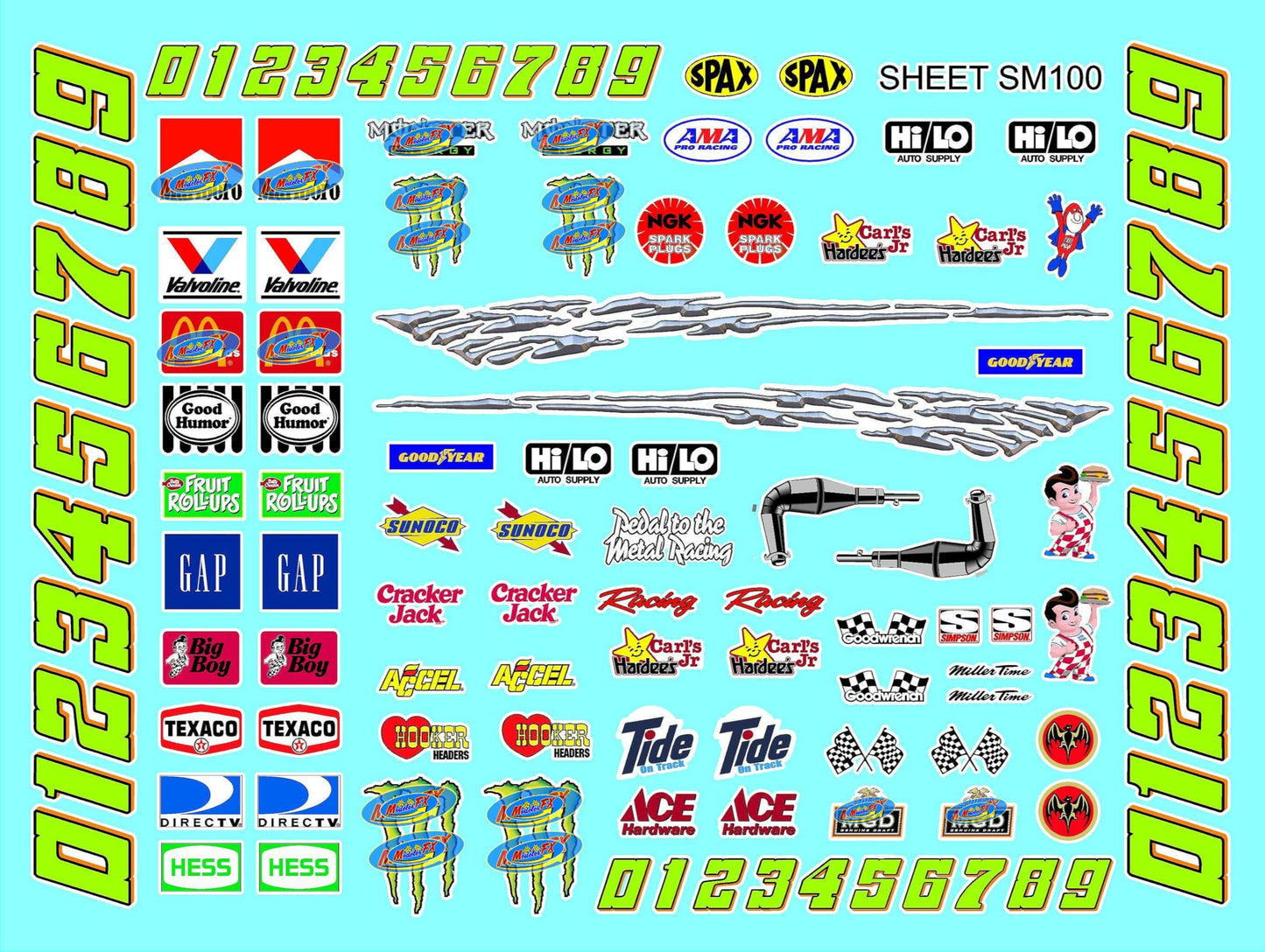 Clear Vinyl Sticker Sheet SM100-R/C Model Decal- 1/24th-1/18th Scale DIE-Cut-Peel Radio Control | Slot Cars l Lexan Body