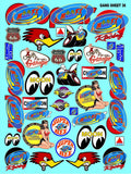 White Vinyl R/C Racing Sponsor Sticker Gang Sheet 36-1/4-1/5 � 1/6th Scale Model Decal Sticker Sheet Radio Control Lexan Body � Die-Cut to Shape - Peel & Stick � Water Slide - Red