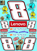 Clear Vinyl Sticker Variety Sheet 72-1/10th - 1/8th Scale Large 6.8" x 9.2"h Vinyl R/C Model Decal Sticker Sheet Radio Control Lexan Body