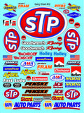 White Vinyl R/C Racing Sponsor Sticker Gang Sheet 32-1/8th � 1/10th Scale Model Decal Sticker Sheet R/C Lexan Body - Decorate Your R/c Cars, Boats, Truck Model � Die-Cut to Shape - Peel & Stick