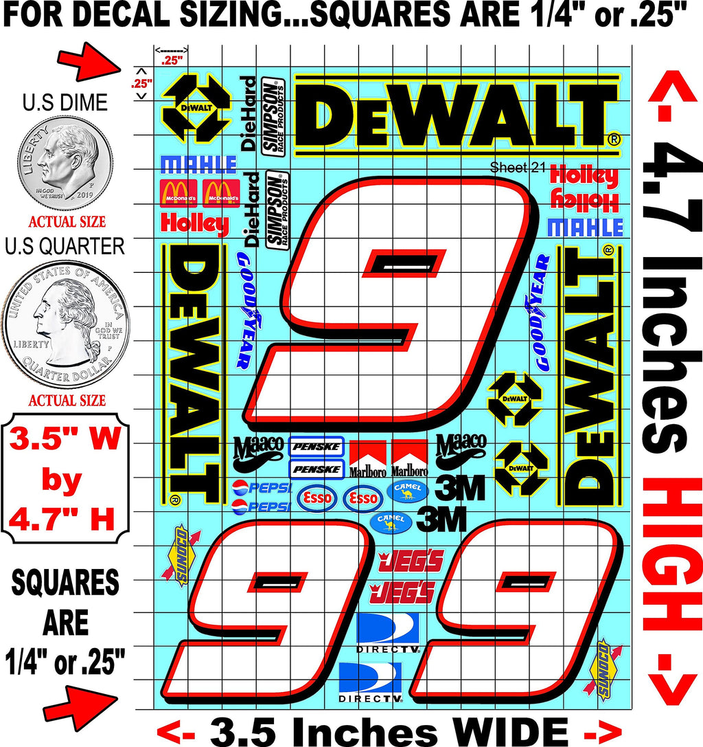 Clear Vinyl R/C Racing Sponsor Sticker Gang Sheet 2-1/24 � 1/16th Scale Model Decal Sticker Sheet Radio Control Lexan Body � Die-Cut to Shape - Peel & Stick � Water Slide