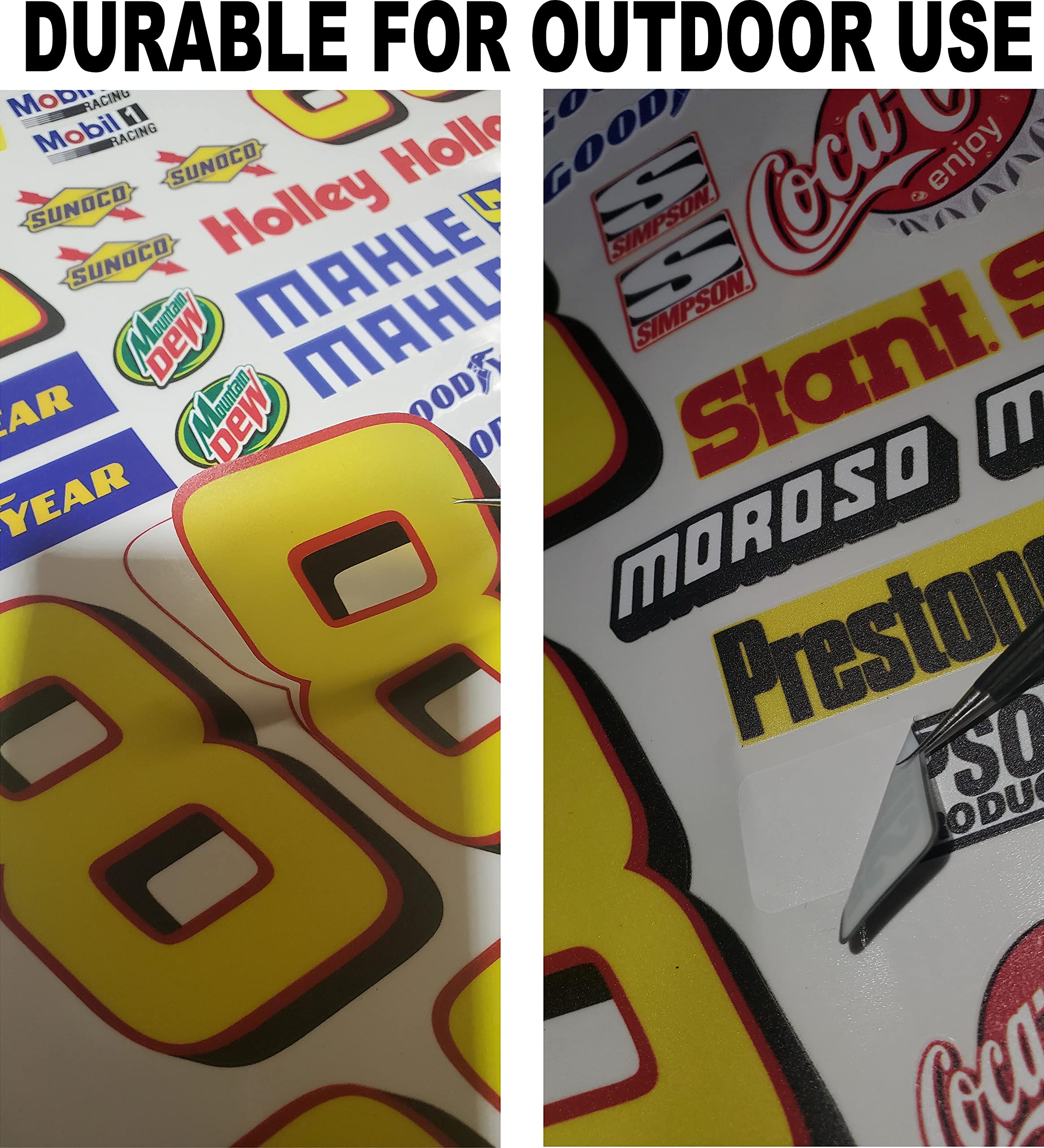 Clear Matte Finish Vinyl Sticker Variety Sheet 82-1/10th - 1/8th Scale Large 6.8" x 9.2"h Vinyl R/C Model Decal Sticker Sheet Radio Control Lexan Body