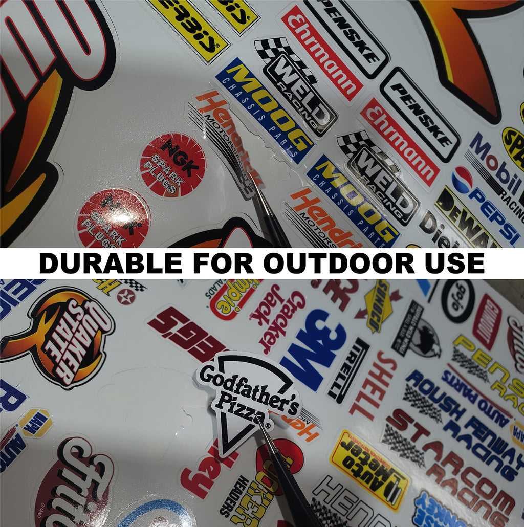 Generic White Vinyl Sticker Variety Sheet 97-1/10th - 1/8th Scale Large 6.8"" x 9.2""h Vinyl R/C Model Decal Sticker Sheet Radio Control Lexan Body