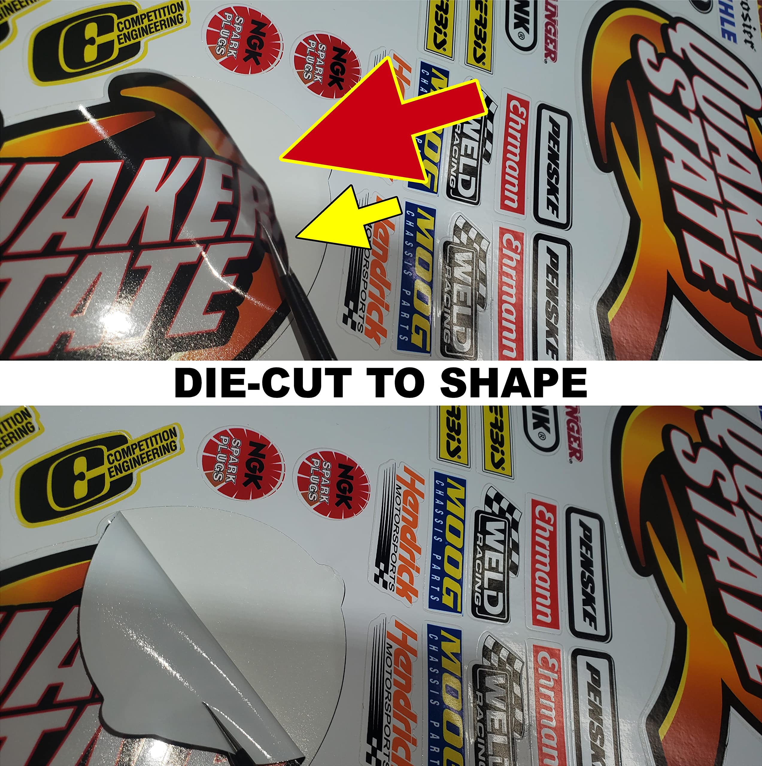 Generic White Vinyl Sheet 107 Variety R/C Racing Sponsor Sticker Gang Sheet Wrench-1/4-1/5�1/6th Scale Model Decal Sticker Sheet Radio Control Lexan Body-Die-Cut to Shape-Peel & Stick�Water Slide-Car