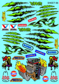 Clear Vinyl Sticker Sheet 66-CLAWZ-R/C Model Decal-1/8-1/10th Scale DIE-Cut-Peel Radio Control | Slot Cars | U/V Printed