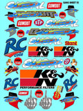 Clear Vinyl Sticker Gang Sheet 55 Bandit Racing Sponsor Lexan Body Car Fits 1/10-1/12 Scale DIE Cut- R/C Model Decal Stickers | Radio Control | Slot Cars | U/V Printed