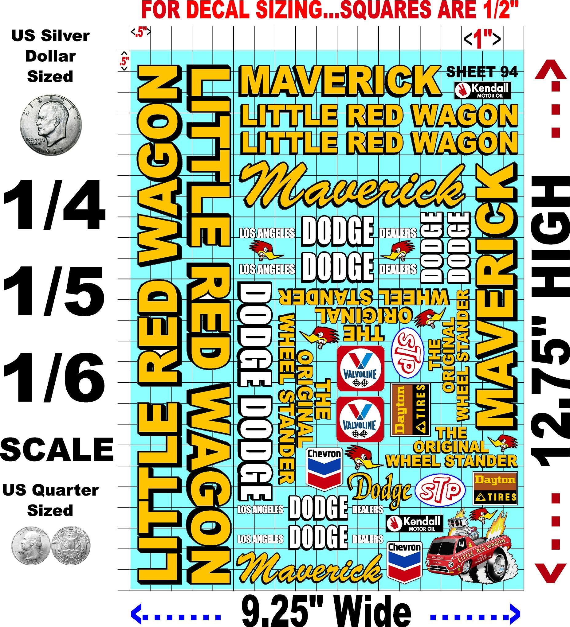 Generic White Vinyl R/C Racing Sponsor Sticker Gang Sheet 94-1/4-1/5 � 1/6th Scale Model Decal Sticker Sheet Radio Control Lexan Body � Die-Cut to Shape - Peel & Stick � Water Slide 80's