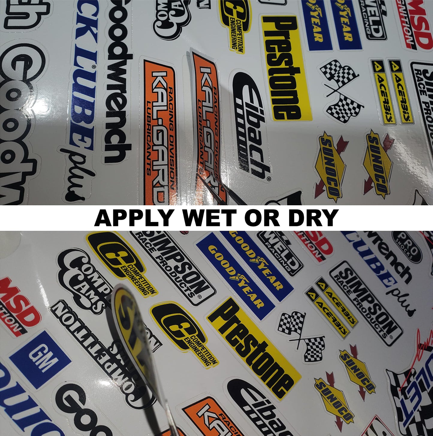 White Vinyl Sticker Variety Sheet 92-1/12 to 1/10th Scale R/C Model Decal Sticker Sheet Radio Control Lexan Body