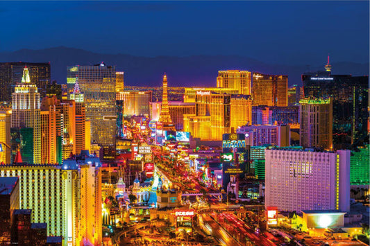Las Vegas Strip Skyline Night View Wall Poster 24x36#0481, Cityscape Art Print