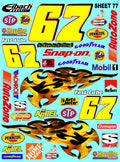 Racing Sponsor Sticker Gang Sheet 77-1/16-1/12-1/10th Scale White Vinyl R/C Model Decal Sticker Sheet Radio Control Lexan Body - Decorate Your R/c Cars, Boats, Trucks Other Scale Model Kit