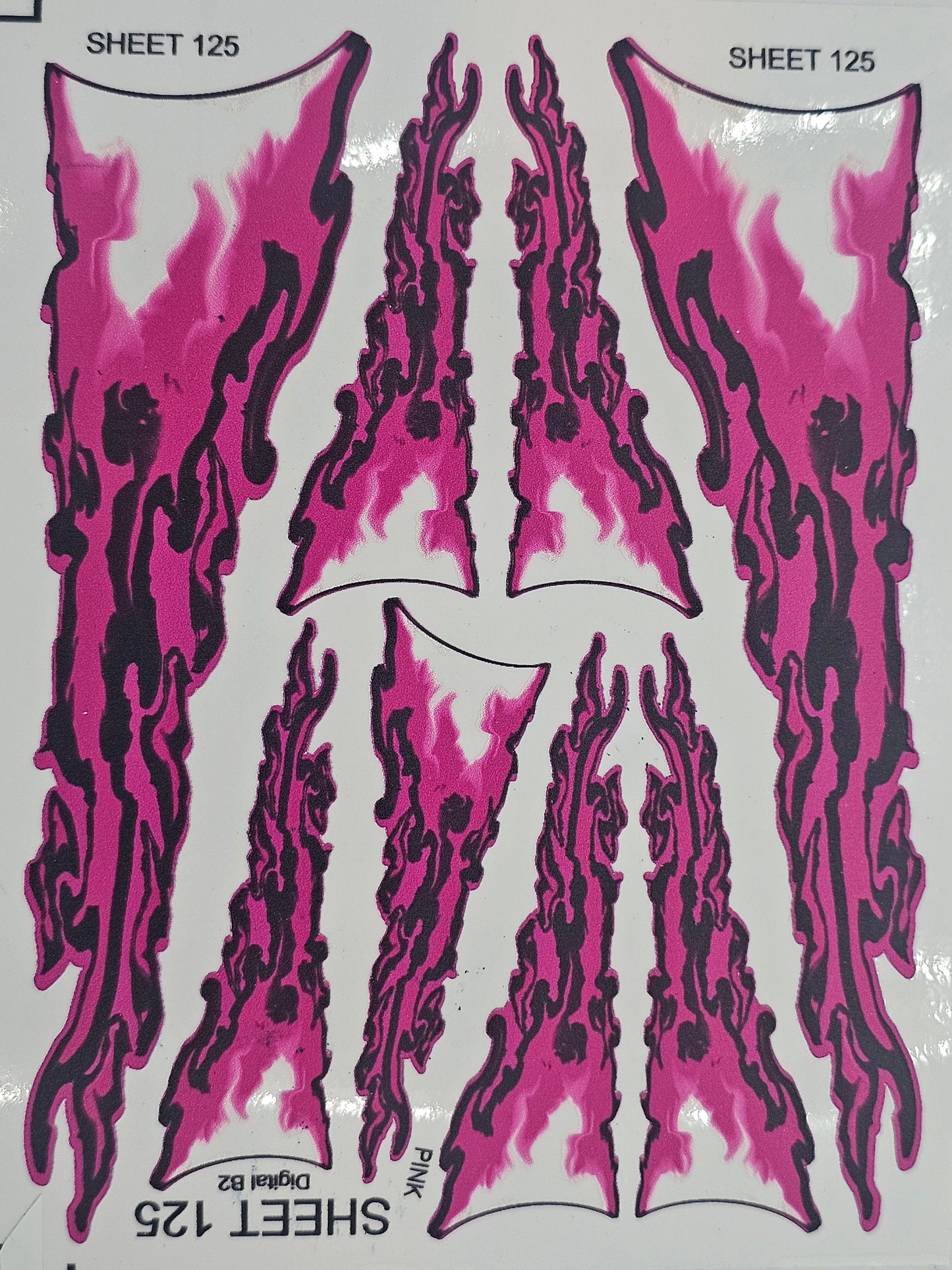 White Vinyl Gloss Pink Sheet 125 Stockcar Vinyl R/C Racing Sponsor Sticker Small-1/24-1/16th Scale Model Decal Sticker Radio Control Lexan Body-Graphics for R/c Cars, Boats, Trucks Scale Model–Die-Cut