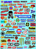 Clear Matte Finish Vinyl Variety Sheet 70 R/C Stockcar Vinyl R/C Racing Sponsor Sticker Small-1/24-1/16th Scale Model Decal Sticker Radio Control Lexan Body-Graphics for R/c Cars, Boats, Trucks Scale Model–Die-Cut