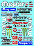 Clear Matte Finish Vinyl Sheet 42 R/C Stockcar Vinyl R/C Racing Sponsor Sticker Small-1/24-1/16th Scale Model Decal Sticker Radio Control Lexan Body-Graphics for R/c Cars, Boats, Trucks Scale Model–Die-Cut