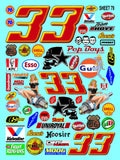 Racing Sponsor Sticker Gang Sheet 79-1/16-1/12-1/10th Scale White Vinyl R/C Model Decal Sticker Sheet Radio Control Lexan Body - Decorate Your R/c Cars, Boats, Trucks Other Scale Model Kit