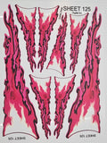 White Vinyl Gloss Deep Pink Sheet 125 Stockcar Vinyl R/C Racing Sponsor Sticker Small-1/24-1/16th Scale Model Decal Sticker Radio Control Lexan Body-Graphics for R/c Cars, Boats, Trucks Scale Model–Die-Cut