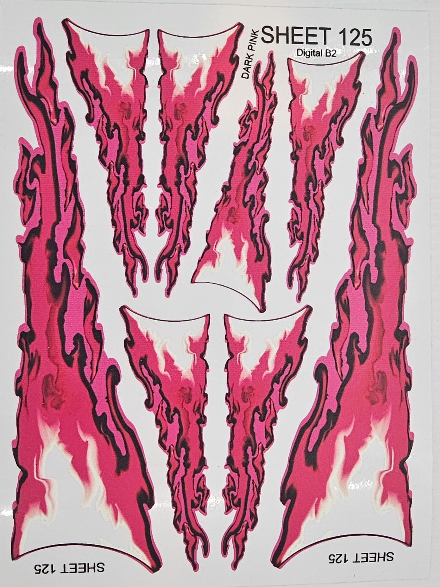 White Vinyl Gloss Deep Pink Sheet 125 Stockcar Vinyl R/C Racing Sponsor Sticker Small-1/24-1/16th Scale Model Decal Sticker Radio Control Lexan Body-Graphics for R/c Cars, Boats, Trucks Scale Model–Die-Cut