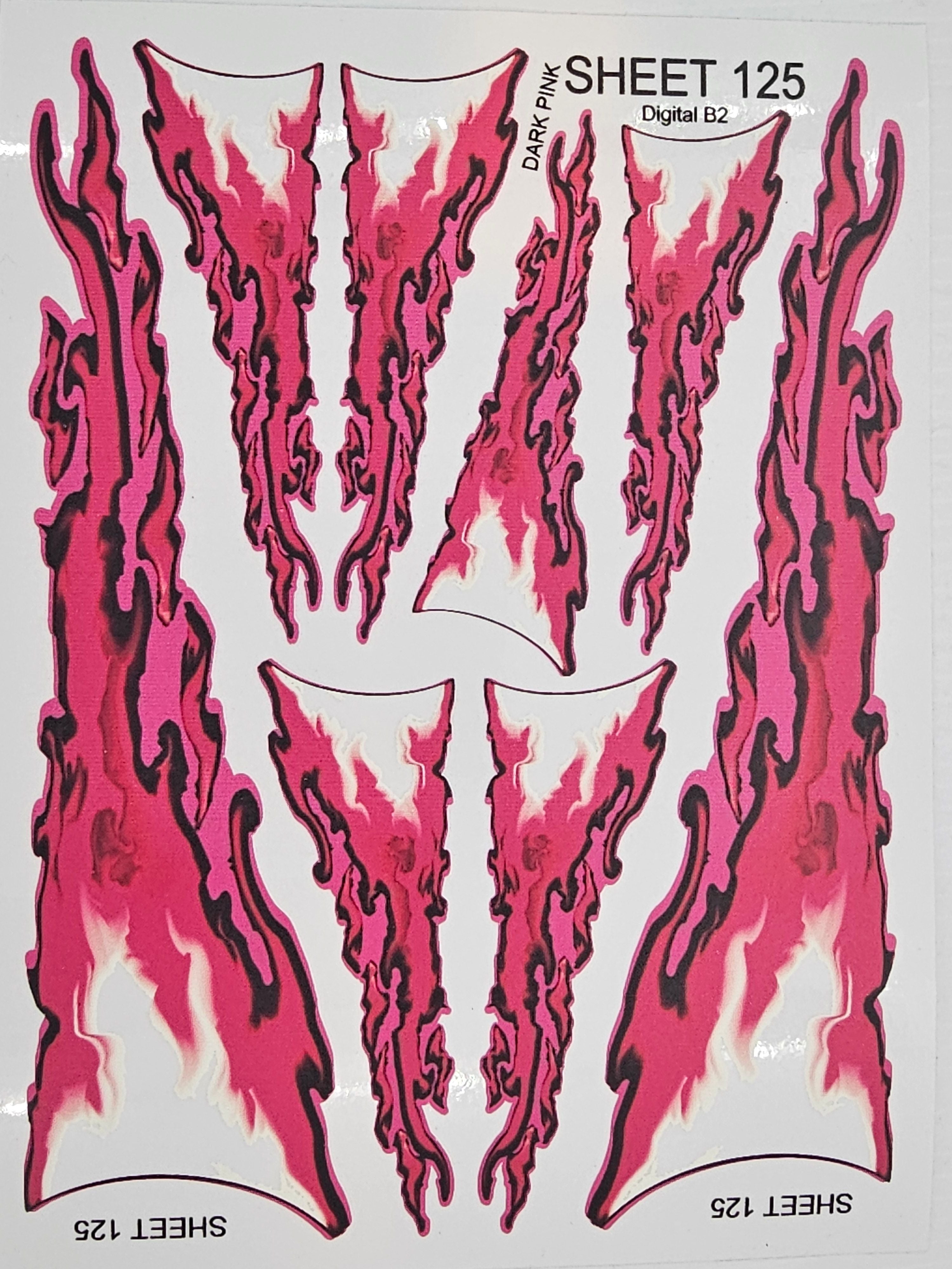White Vinyl Gloss Deep Pink Sheet 125 Stockcar Vinyl R/C Racing Sponsor Sticker Small-1/24-1/16th Scale Model Decal Sticker Radio Control Lexan Body-Graphics for R/c Cars, Boats, Trucks Scale Model–Die-Cut