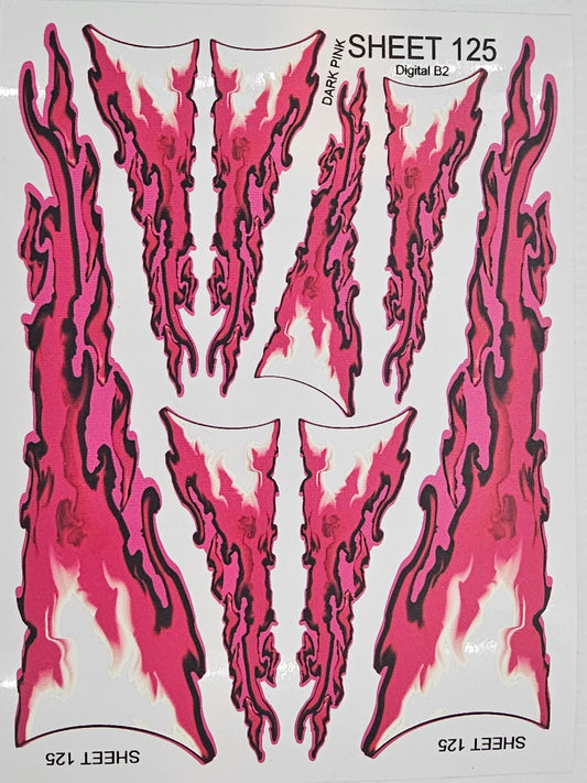 White Vinyl Gloss Deep Pink Sheet 125 Stockcar Vinyl R/C Racing Sponsor Sticker Small-1/24-1/16th Scale Model Decal Sticker Radio Control Lexan Body-Graphics for R/c Cars, Boats, Trucks Scale Model–Die-Cut