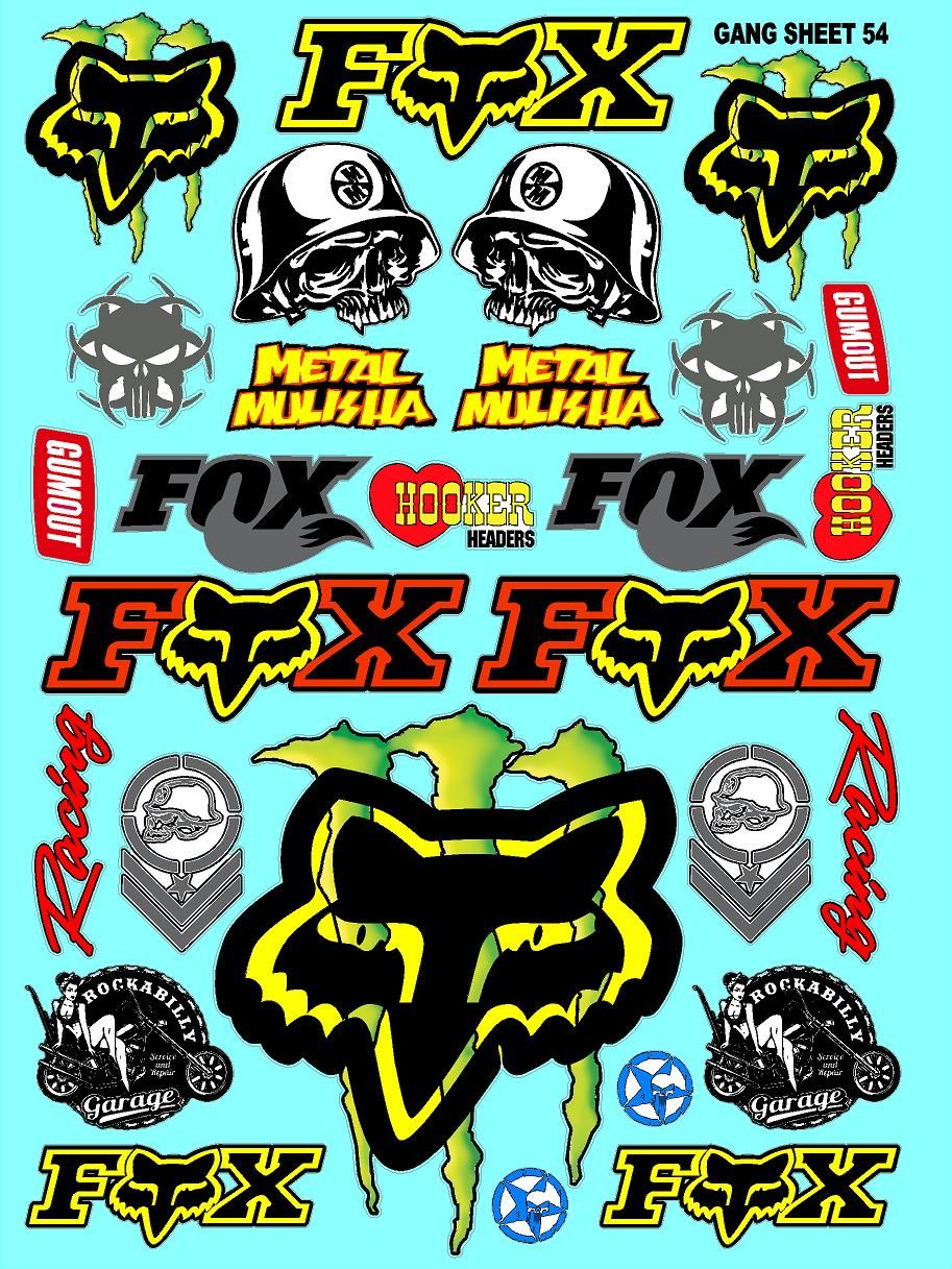 Racing Sponsor Sticker Gang Sheet 54-1/16-1/12-1/10th Scale White Vinyl R/C Model Decal Sticker Sheet Radio Control Lexan Body - Decorate Your R/c Cars, Boats, Trucks Other Scale Model Kit