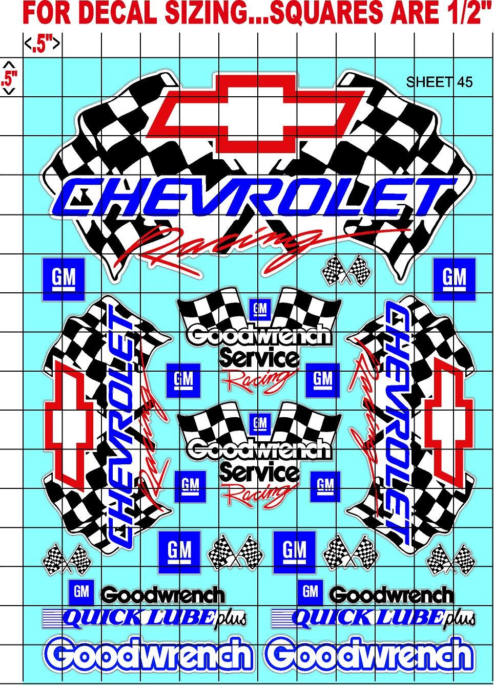 Racing Sponsor Sticker Gang Sheet 45-1/16-1/12-1/10th Scale White Vinyl R/C Model Decal Sticker Sheet Radio Control Lexan Body - Decorate Your R/c Cars, Boats, Trucks Other Scale Model Kit