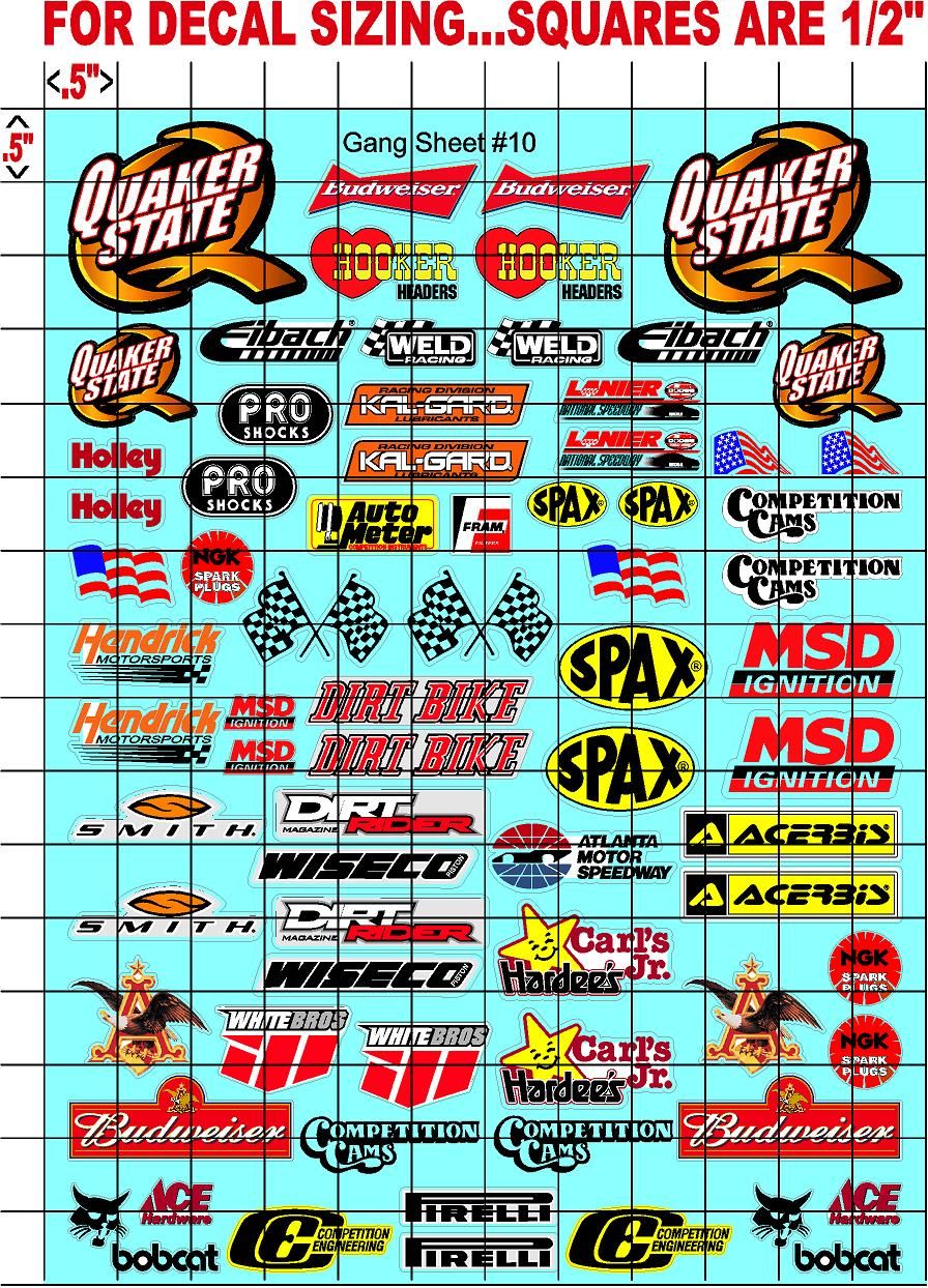 Clear Matte Vinyl Sheet 10 - 1/16-1/12-1/10th Scale R/C Model Decal Sticker Sheet Radio Control Lexan Body