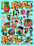 White Vinyl Gloss Rat Fink Sheet 105 Stockcar Vinyl R/C Racing Sponsor Sticker Small-1/24-1/16th Scale Model Decal Sticker Radio Control Lexan Body-Graphics for R/c Cars, Boats, Trucks Scale Model–Die-Cut