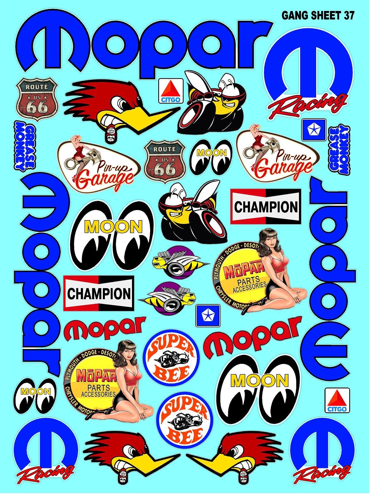 Racing Sponsor Sticker Gang Sheet 37-1/16-1/12-1/10th Scale White Vinyl R/C Model Decal Sticker Sheet Radio Control Lexan Body - Decorate Your R/c Cars, Boats, Trucks Other Scale Model Kit