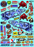 Racing Sponsor Sticker Gang Sheet 82-1/16-1/12-1/10th Scale White Vinyl R/C Model Decal Sticker Sheet Radio Control Lexan Body - Decorate Your R/c Cars, Boats, Trucks Other Scale Model Kit