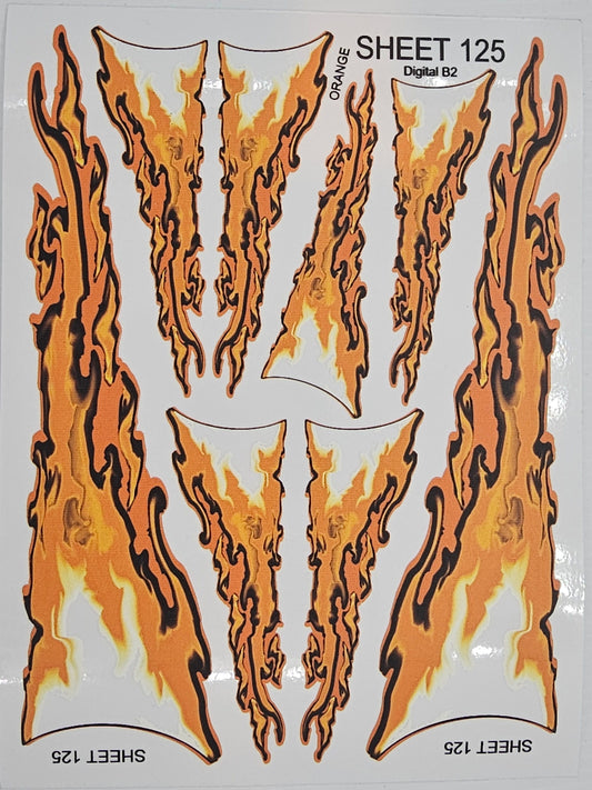 White Vinyl Gloss Orange Sheet 125 Stockcar Vinyl R/C Racing Sponsor Sticker Small-1/24-1/16th Scale Model Decal Sticker Radio Control Lexan Body-Graphics for R/c Cars, Boats, Trucks Scale Model–Die-Cut