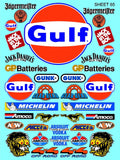 White Vinyl Gloss Gulf Sheet 65 Stockcar Vinyl R/C Racing Sponsor Sticker Small-1/24-1/16th Scale Model Decal Sticker Radio Control Lexan Body-Graphics for R/c Cars, Boats, Trucks Scale Model–Die-Cut