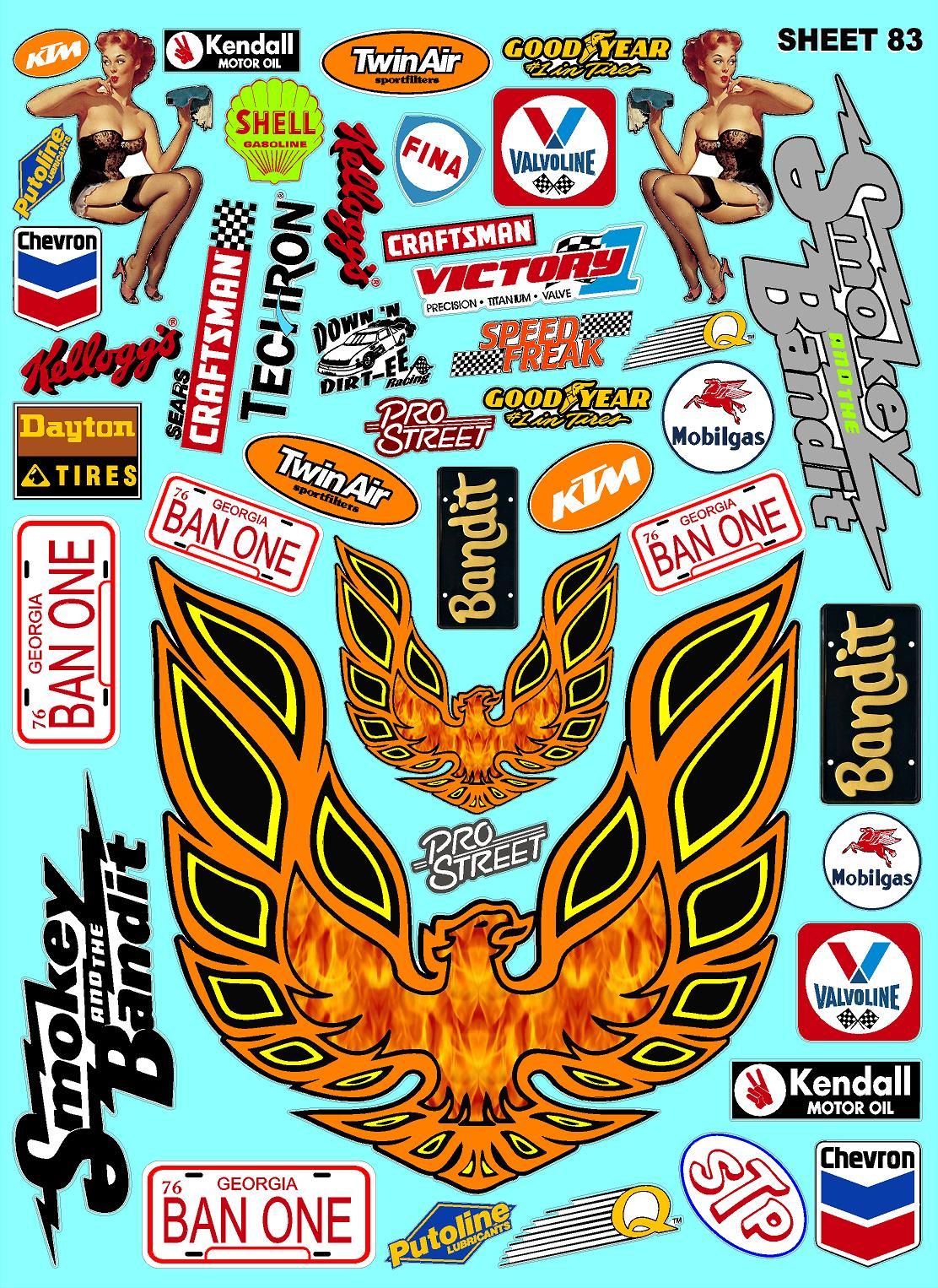 Clear Matte Finish Vinyl Sheet 83 R/C Stockcar Vinyl R/C Racing Sponsor Sticker Small-1/24-1/16th Scale Model Decal Sticker Radio Control Lexan Body-Graphics for R/c Cars, Boats, Trucks Scale Model–Die-Cut