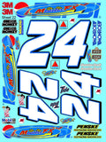 White Vinyl Gloss Pepsi Sheet 22 Stockcar Vinyl R/C Racing Sponsor Sticker Small-1/24-1/16th Scale Model Decal Sticker Radio Control Lexan Body-Graphics for R/c Cars, Boats, Trucks Scale Model–Die-Cut