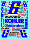 Racing Sponsor Sticker Gang Sheet 76-1/16-1/12-1/10th Scale White Vinyl R/C Model Decal Sticker Sheet Radio Control Lexan Body - Decorate Your R/c Cars, Boats, Trucks Other Scale Model Kit