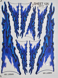 White Vinyl Gloss Blue Sheet 125 Stockcar Vinyl R/C Racing Sponsor Sticker Small-1/24-1/16th Scale Model Decal Sticker Radio Control Lexan Body-Graphics for R/c Cars, Boats, Trucks Scale Model–Die-Cut