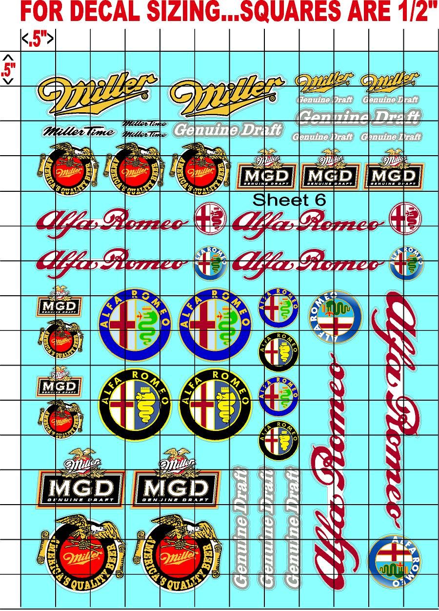 Clear Matte Vinyl Sheet 6 - 1/16-1/12-1/10th Scale R/C Model Decal Sticker Sheet Radio Control Lexan Body