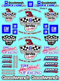 White Vinyl Gloss Goodwrench Chevy Sheet 4 Vinyl R/C Racing Sponsor Sticker Small-1/24-1/16th Scale Model Decal Sticker Radio Control Lexan Body-Graphics for R/c Cars, Boats, Trucks Scale Model–Die-Cut