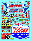 Clear Matte Finish Vinyl Sticker Variety Sheet 91-1/10th - 1/8th Scale Large 6.8" x 9.2"h Vinyl R/C Model Decal Sticker Sheet Radio Control Lexan Body