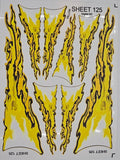 White Vinyl Gloss Yellow Sheet 125 Stockcar Vinyl R/C Racing Sponsor Sticker Small-1/24-1/16th Scale Model Decal Sticker Radio Control Lexan Body-Graphics for R/c Cars, Boats, Trucks Scale Model–Die-Cut