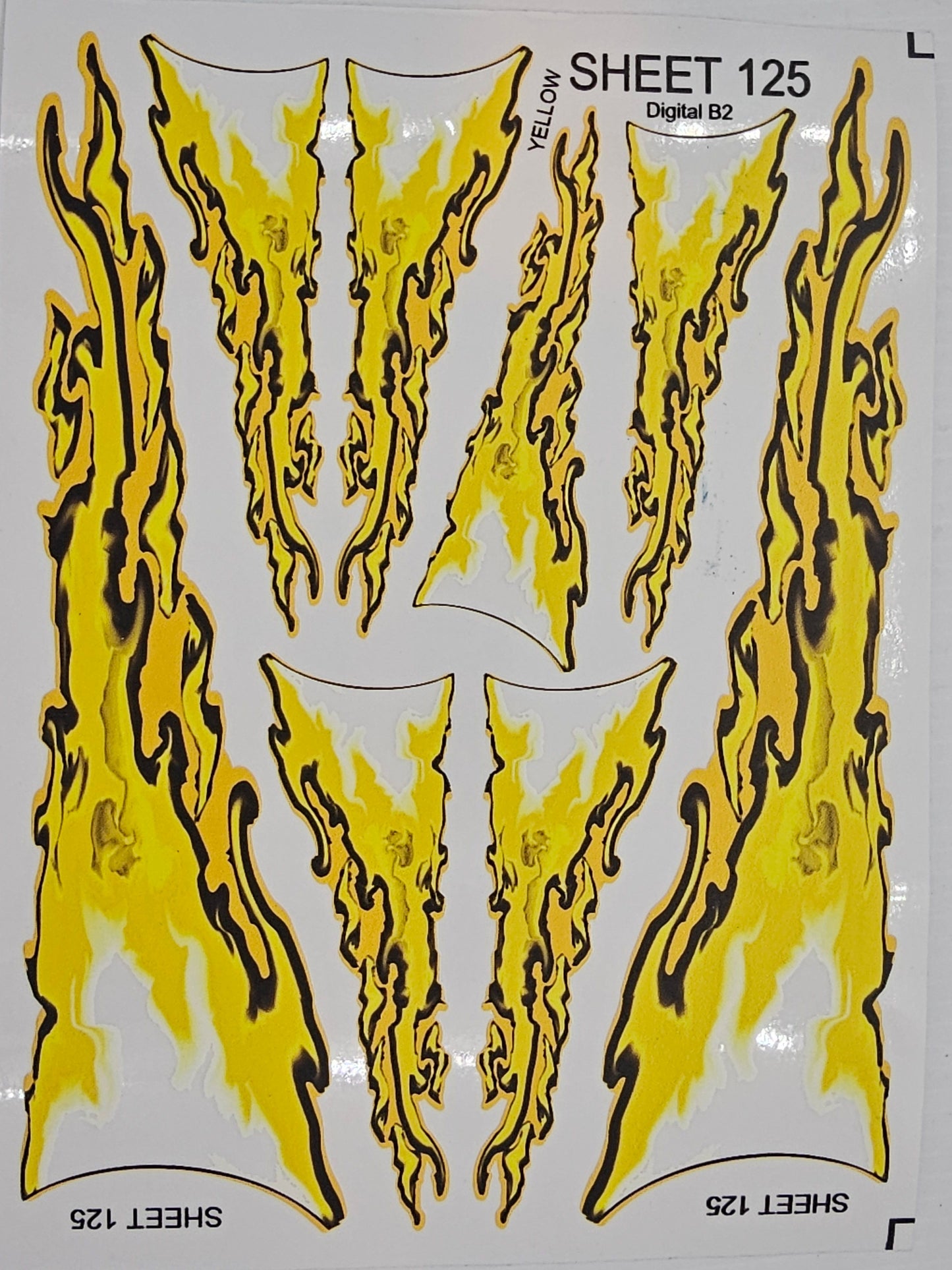 White Vinyl Gloss Yellow Sheet 125 Stockcar Vinyl R/C Racing Sponsor Sticker Small-1/24-1/16th Scale Model Decal Sticker Radio Control Lexan Body-Graphics for R/c Cars, Boats, Trucks Scale Model–Die-Cut