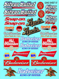 Clear Matte Finish Vinyl Beer Sheet 57 R/C Stockcar Vinyl R/C Racing Sponsor Sticker Small-1/24-1/16th Scale Model Decal Sticker Radio Control Lexan Body-Graphics for R/c Cars, Boats, Trucks Scale Model–Die-Cut