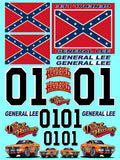 Clear Matte Vinyl Dukes of Hazzard- 1/16-1/12-1/10th Scale R/C Model Decal Sticker Sheet Radio Control Lexan Body