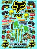 Clear Matte Finish Vinyl Fox Racing Sheet 53 R/C Stockcar Vinyl R/C Racing Sponsor Sticker Small-1/24-1/16th Scale Model Decal Sticker Radio Control Lexan Body-Graphics for R/c Cars, Boats, Trucks Scale Model–Die-Cut